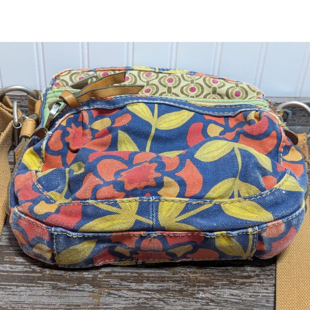 Fossil Vintage Canvas Multi compartment Multicolor Crossbody Bag - Picture 7 of 8